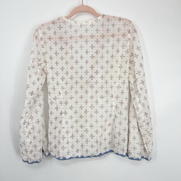 Kerry Cassill Flare Sleeve Tunic Top Size M/L Deep V Neck Empire Tie Boho - Picture 11 of 14